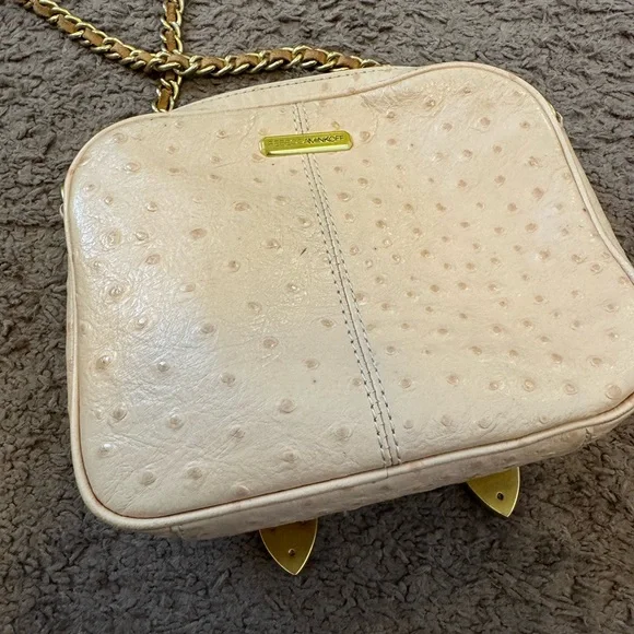 Rebecca Minkoff Ostrich Crossbody Bag Pink Peach $500 - Picture 8 of 9